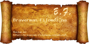 Braverman Filoména névjegykártya